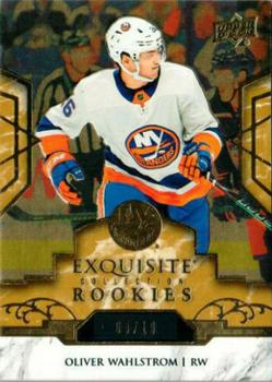 2019-20 Upper Deck Ice - Exquisite Collection Platinum Rookies Gold #R2 Oliver Wahlstrom Front
