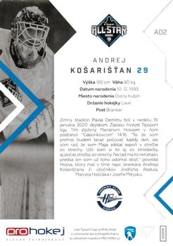 2019-20 SportZoo Tipsport Liga All Star 2020 #A02 Andrej Košarišťan Back
