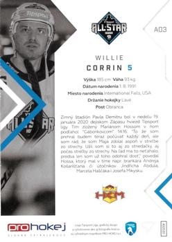 2019-20 SportZoo Tipsport Liga All Star 2020 #A03 Willie Corrin Back