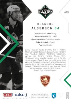 2019-20 SportZoo Tipsport Liga All Star 2020 #A19 Brandon Alderson Back