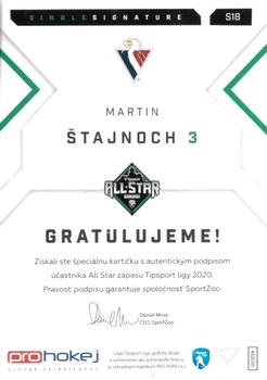 2019-20 SportZoo Tipsport Liga All Star 2020 - All Star Single Signature #S18 Martin Stajnoch Back