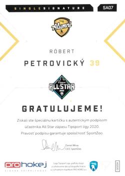 2019-20 SportZoo Tipsport Liga All Star 2020 - Alumni Single Signature #SA07 Róbert Petrovický Back