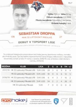 2019-20 SportZoo Tipsport Liga All Star 2020 - TL 2019-20 Rookie Rockets Auto Update #RU7 Sebastián Droppa Back