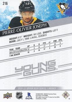 2020-21 Upper Deck #216 Pierre-Olivier Joseph Back