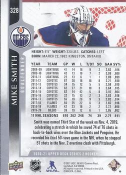 2020-21 Upper Deck #328 Mike Smith Back
