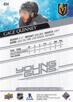 2020-21 Upper Deck #454 Gage Quinney Back