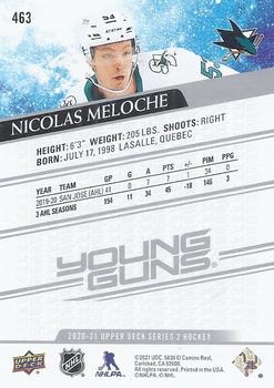 2020-21 Upper Deck #463 Nicolas Meloche Back