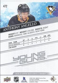 2020-21 Upper Deck #472 Anthony Angello Back