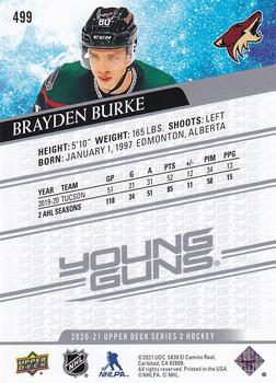 2020-21 Upper Deck #499 Brayden Burke Back