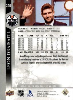 2020-21 Upper Deck #326 Leon Draisaitl Back