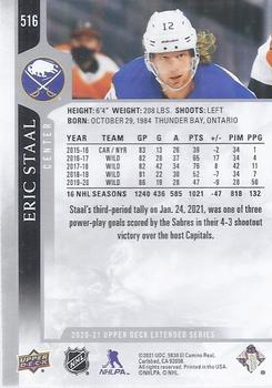 2020-21 Upper Deck #516 Eric Staal Back