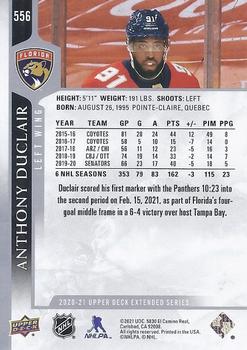 2020-21 Upper Deck #556 Anthony Duclair Back