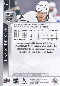 2020-21 Upper Deck #562 Lias Andersson Back