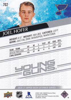 2020-21 Upper Deck #702 Joel Hofer Back
