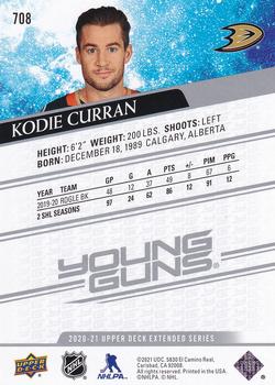 2020-21 Upper Deck #708 Kodie Curran Back