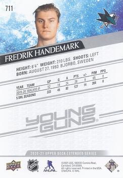 2020-21 Upper Deck #711 Fredrik Handemark Back