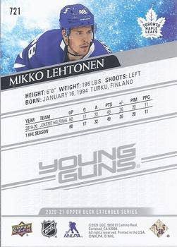 2020-21 Upper Deck #721 Mikko Lehtonen Back