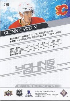 2020-21 Upper Deck #726 Glenn Gawdin Back