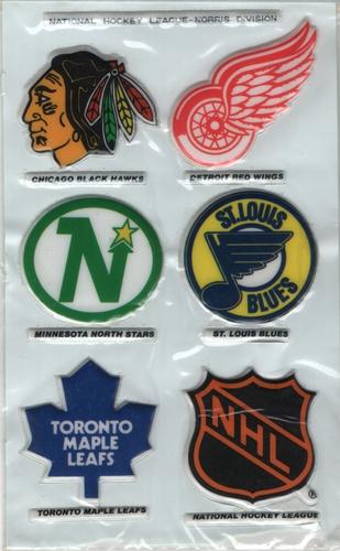 1983-84 Funmate NHL Puffy Stickers - Sticker Panels #22 Norris Division Team Logos / NHL Logo Front