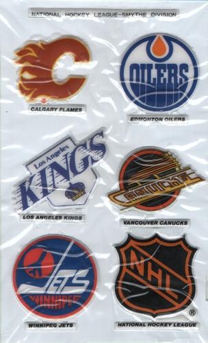 1983-84 Funmate NHL Puffy Stickers - Sticker Panels #25 Smythe Division Team Logos / NHL Logo Front