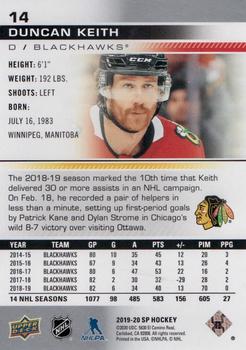 2019-20 SP #14 Duncan Keith Back