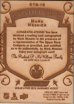 2019-20 Upper Deck Engrained - Carved in Time Signatures #CTS-16 Mark Messier Back
