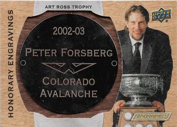 2019-20 Upper Deck Engrained - Honorary Engravings #HE-AR03 Peter Forsberg Front