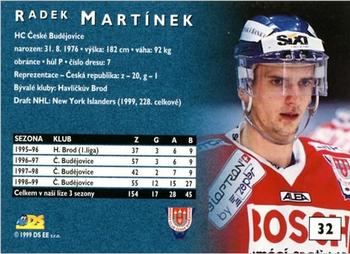 1999-00 Czech DS #32 Radek Martinek Back