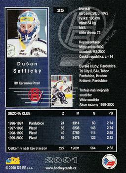 2000-01 Czech DS Extraliga #25 Dusan Salficky Back