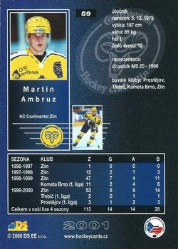 2000-01 Czech DS Extraliga #59 Martin Ambruz Back