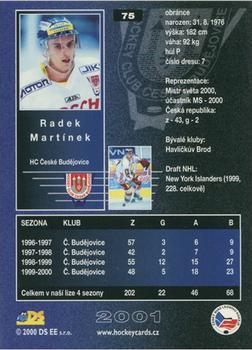 2000-01 Czech DS Extraliga #75 Radek Martinek Back