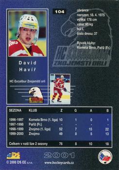 2000-01 Czech DS Extraliga #104 David Havir Back