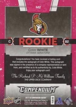 2017-18 Upper Deck Compendium - Magenta Rookie Autographs Achievement #M2 Colin White Back
