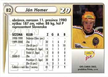 2001-02 Czech OFS #82 Jan Homer Back