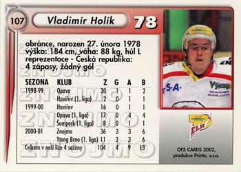 2001-02 Czech OFS #107 Vladimir Holik Back