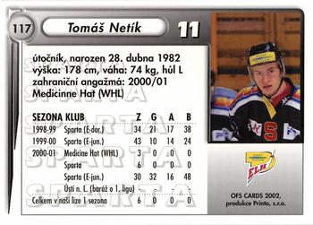 2001-02 Czech OFS #117 Tomas Netik Back