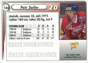 2001-02 Czech OFS #144 Petr Sailer Back