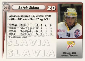 2001-02 Czech OFS #272 Borek Slama Back
