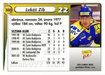 2001-02 Czech OFS #300 Lukas Zib Back