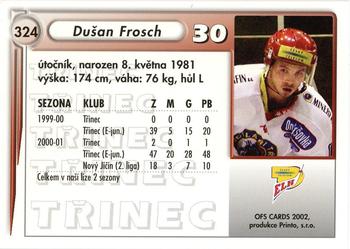 2001-02 Czech OFS #324 Dusan Frosch Back