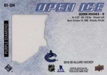 2019-20 Upper Deck Allure - Open Ice Purple Achievements #OI-QH Quinn Hughes Back