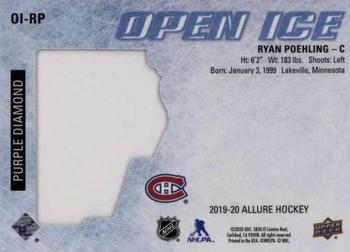 2019-20 Upper Deck Allure - Open Ice Purple Achievements #OI-RP Ryan Poehling Back
