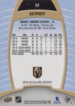 2019-20 Upper Deck Allure - Sunset #57 Marc-Andre Fleury Back