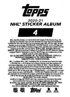 2020-21 Topps NHL Sticker Collection #4 Adam Henrique Back