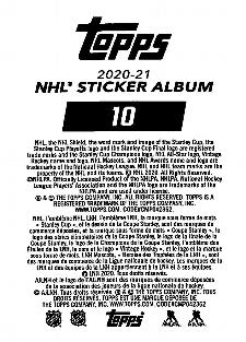 2020-21 Topps NHL Sticker Collection #10 Jakob Silfverberg Back