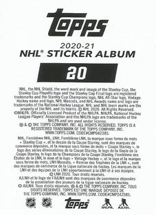 2020-21 Topps NHL Sticker Collection #20 Taylor Hall Back