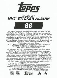 2020-21 Topps NHL Sticker Collection #28 Phil Kessel Back
