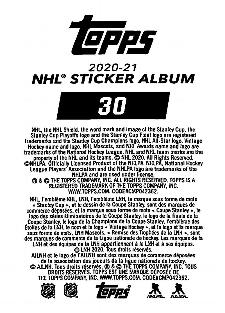 2020-21 Topps NHL Sticker Collection #30 Alex Goligoski Back