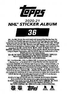 2020-21 Topps NHL Sticker Collection #36 2019/20 Team Highlight Back