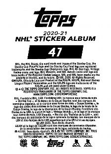 2020-21 Topps NHL Sticker Collection #47 Jake DeBrusk Back